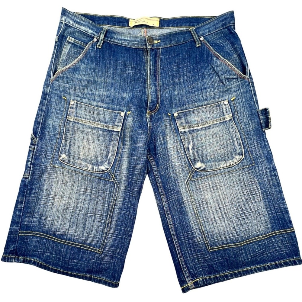 Nothin But Net Blue Baggy Carpenter Streetwear Denim Shorts Mens 38